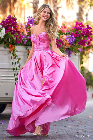 Sherri Hill 54877 candy pink prom dresses image.