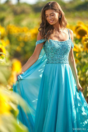 Sherri Hill 54905 sky blue prom dresses image.