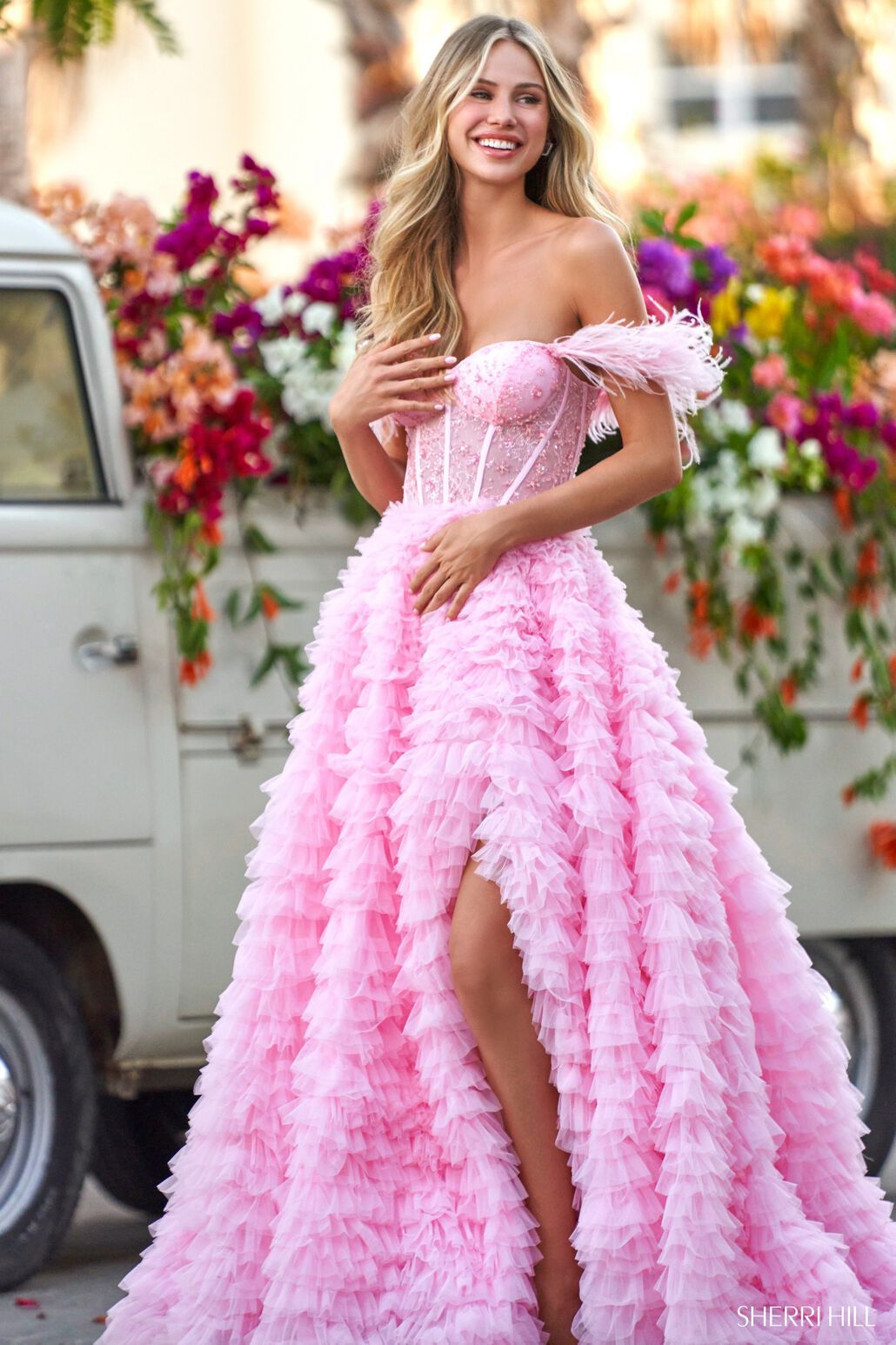Sherri Hill 54906 pink prom dresses image.