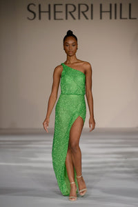 Sherri Hill 54908 neon green prom dresses image.