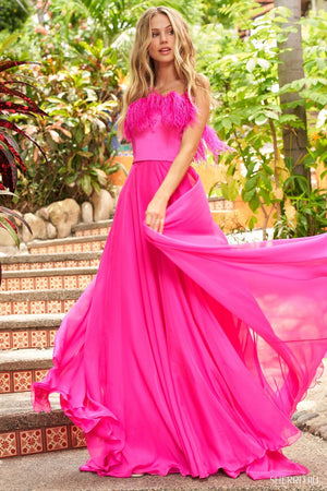 Sherri Hill 54909 bright pink prom dresses image.