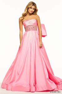 Sherri Hill 56016 prom dress images.  Sherri Hill 56016 is available in these colors: Blue, Candy Pink, Jade, Aqua, Red, Bright Yellow, Chartreuse, Bright Fuchsia.