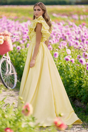 Sherri Hill 56122 prom dress images.  Sherri Hill 56122 is available in these colors: Black, Red, Bright Yellow.