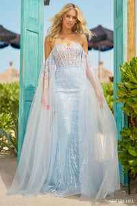 Sherri Hill 56155 prom dress images.  Sherri Hill 56155 is available in these colors: Blush, Light Blue, Ivory.