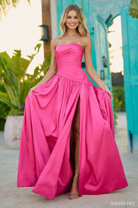 Sherri Hill 56197 prom dress images.  Sherri Hill 56197 is available in these colors: Red, Bright Pink, Black, Teal, Emerald, Ivory, Fuchsia.