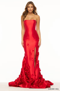 Sherri Hill 56235 prom dress images.  Sherri Hill 56235 is available in these colors: Red, Pink, Yellow, Lilac, Black, Light Blue.