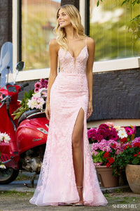 Sherri Hill 56251 prom dress images.  Sherri Hill 56251 is available in these colors: Blush, Black, Ivory, Light Blue, Light Champagne, Lilac, Magenta, Periwinkle, Red.