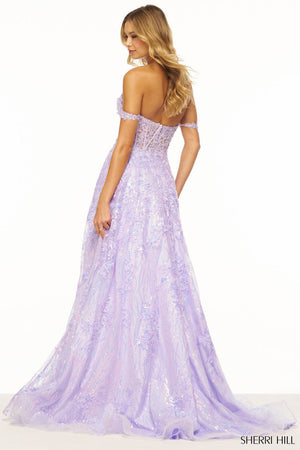 Sherri Hill 56261 prom dress images.  Sherri Hill 56261 is available in these colors: Blush, Ivory, Periwinkle, Red, Black, Light Blue, Lilac.