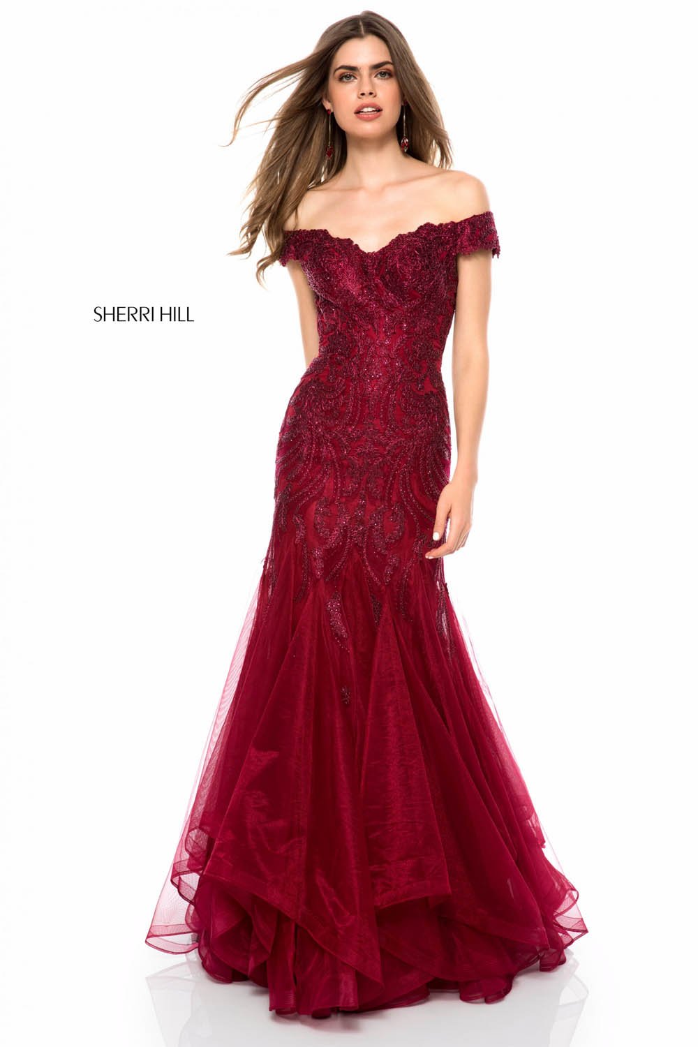 Sherri Hill 51618 dress images in these colors: Gold, Black, Wine, Blush Gold, Gunmetal, Ivory Gold.