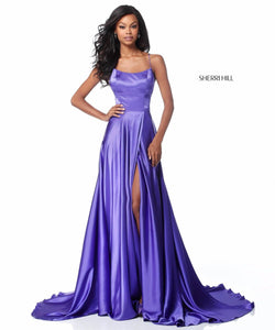 Sherri Hill 51631 dress images in these colors: Black, Gold, Purple, Gunmetal, Emerald, Ruby, Red, Royal, Fuchsia, Navy, Turquoise, Light Blue, Nude, Light Yellow, Rose.