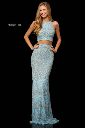 Sherri Hill 52088 dress images in these colors: Ivory, Light Blue, Black, Nude, Navy, Burgundy, Blush, Periwinkle.