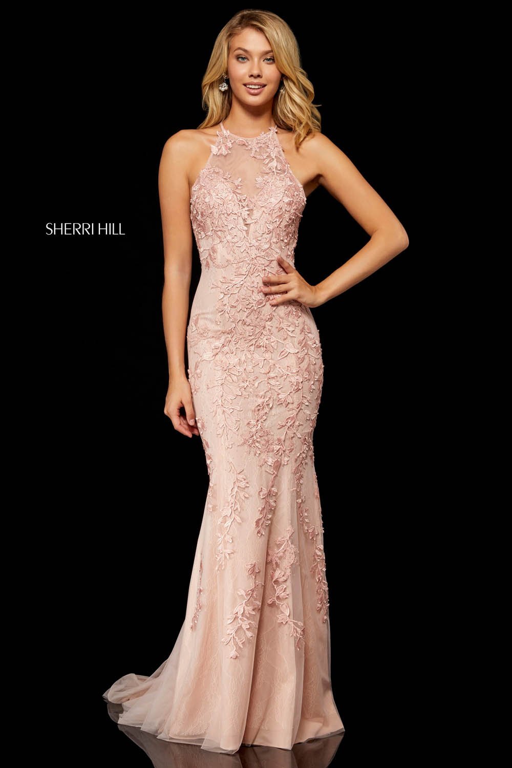 Sherri Hill 52160 dress images in these colors: Blush, Ivory.