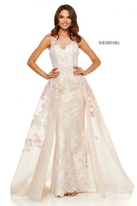 Sherri Hill 52161 dress images in these colors: Nude Pink, Nude Ivory Blush, Nude Light Blue.
