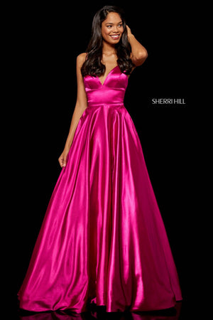 Sherri Hill 52195 dress images in these colors: Red, Fuchsia, Turquoise, Gold, Mocha, Black, Wine, Teal, Dark Royal, Emerald, Gunmetal, Lilac, Rose, Light Blue, Yellow.