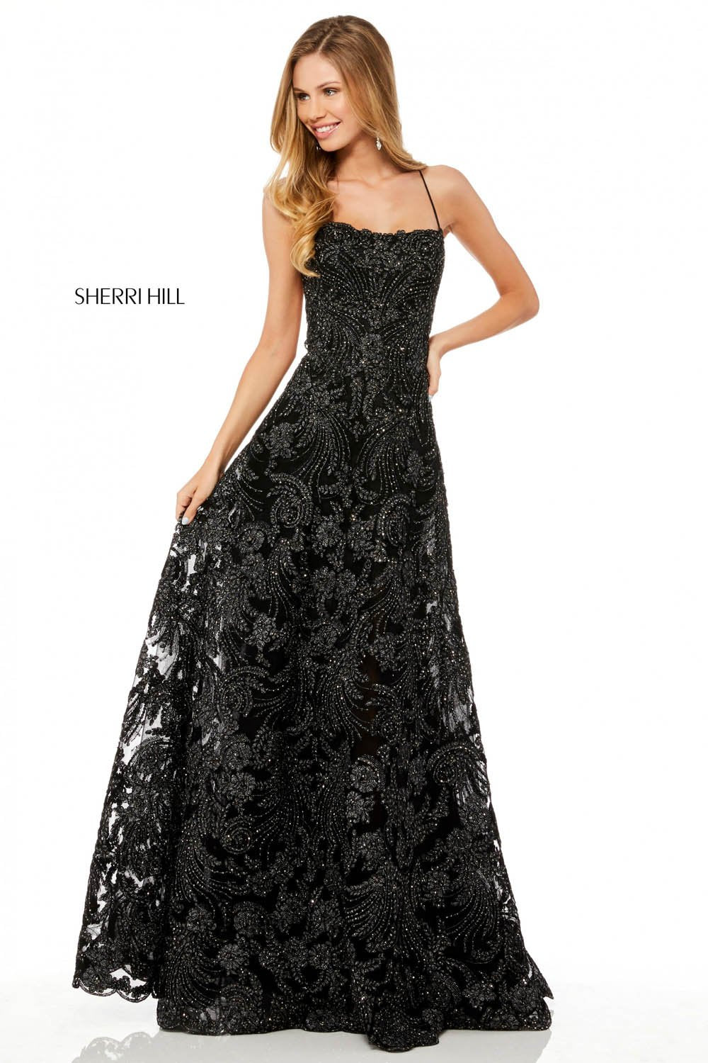Sherri Hill 52240 dress images in these colors: Black.
