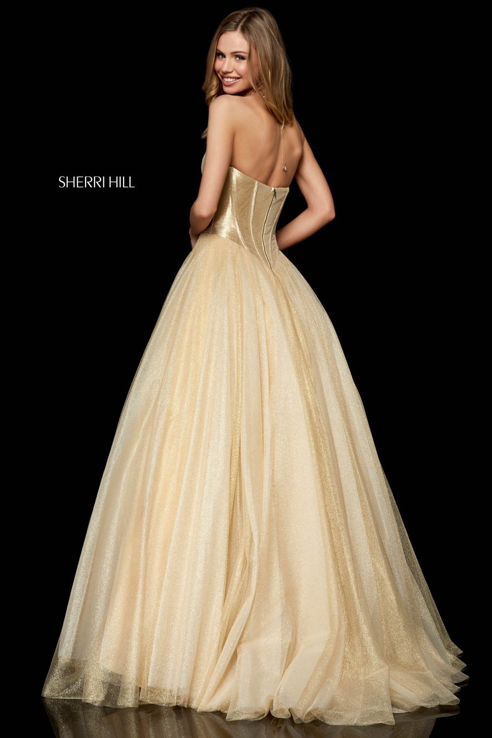 Sherri Hill 52265 dress images in these colors: Gold.