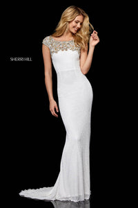 Sherri Hill 52308 dress images in these colors: Ivory Gold, Black Gold.