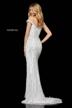 Sherri Hill 52323 dress images in these colors: Ivory Silver.