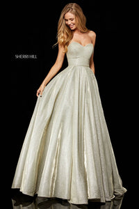 Sherri Hill 52391 dress images in these colors: Black, Royal, Gold, Rose Gold, Gunmetal, Emerald.