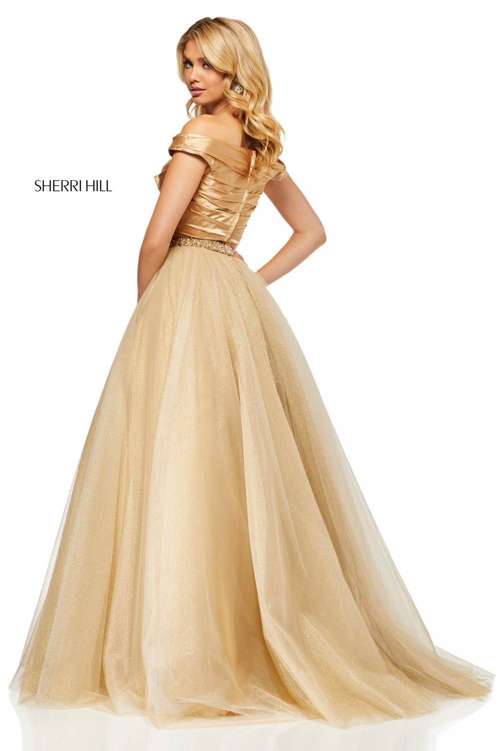 Sherri Hill 52406 dress images in these colors: Gold.
