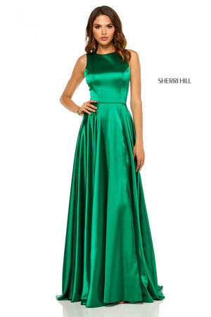 Sherri Hill 52407 dress images in these colors: Emerald, Mocha, Royal, Turquoise, Red, Yellow, Wine.