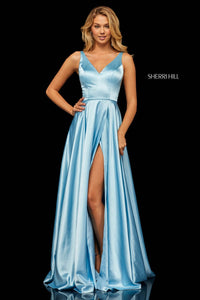 Sherri Hill 52410 dress images in these colors: Mocha, Red, Royal, Emerald, Wine, Yellow, Light Blue, Navy, Gunmetal, Black, Blue, Teal, Ruby, Rose.