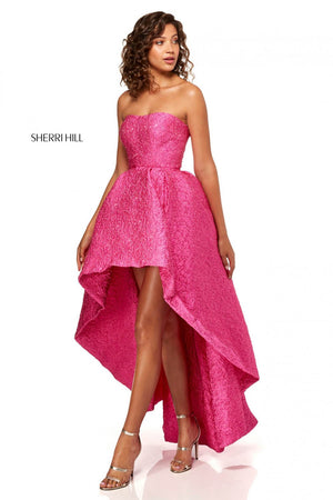Sherri Hill 52418 dress images in these colors: Pink, Red, Black, Ivory, Periwinkle, Rose.