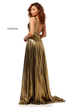 Sherri Hill 52421 dress images in these colors: Gold, Silver.
