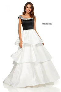 Sherri Hill 52427 dress images in these colors: Black Ivory.