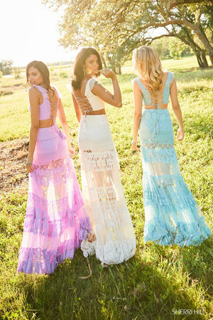 Sherri Hill 52472 dress images in these colors: Lilac, Yellow, Black, Aqua, Ivory, Red, Vintage Rose.
