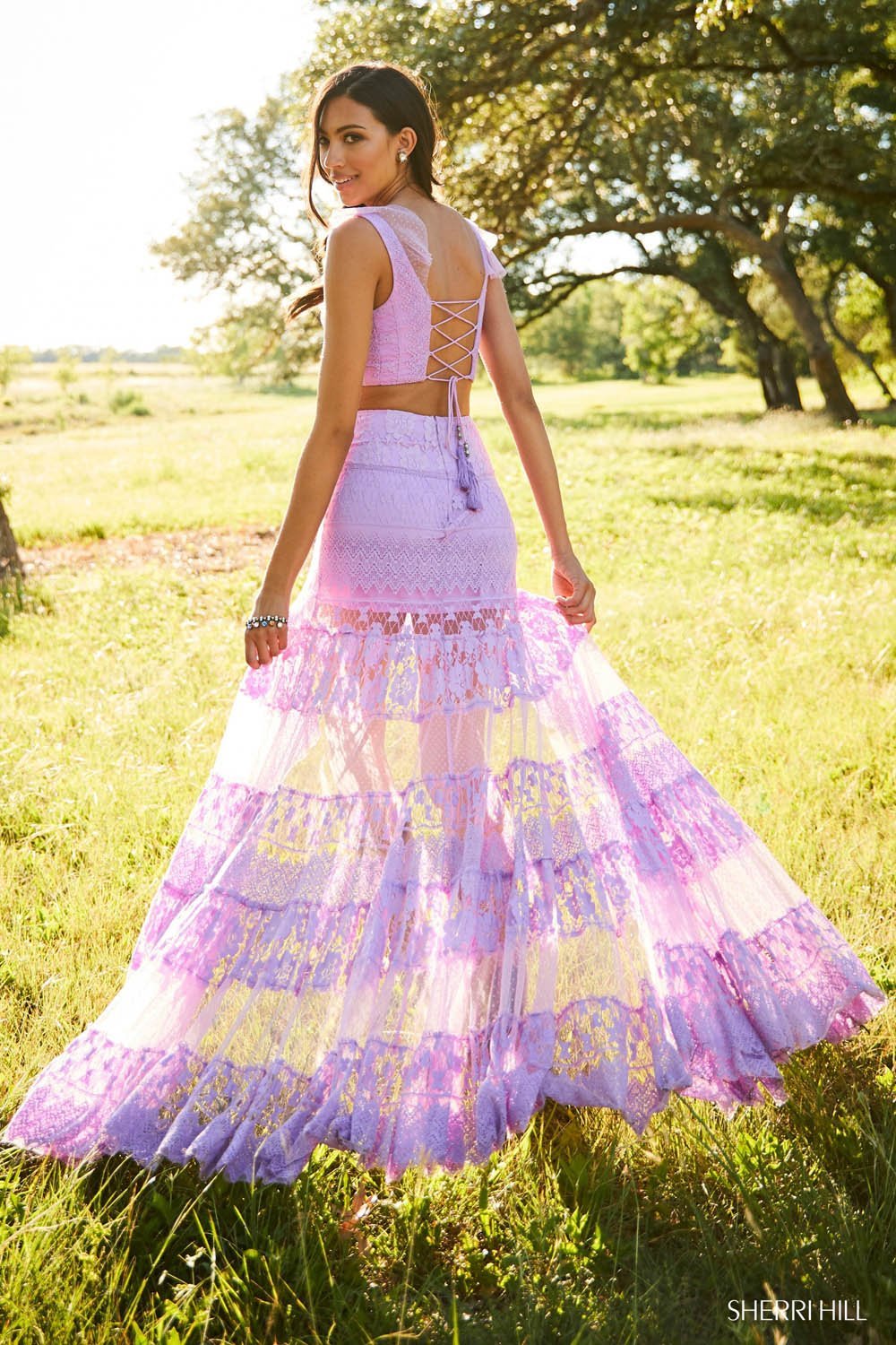 Sherri Hill 52472 dress images in these colors: Lilac, Yellow, Black, Aqua, Ivory, Red, Vintage Rose.