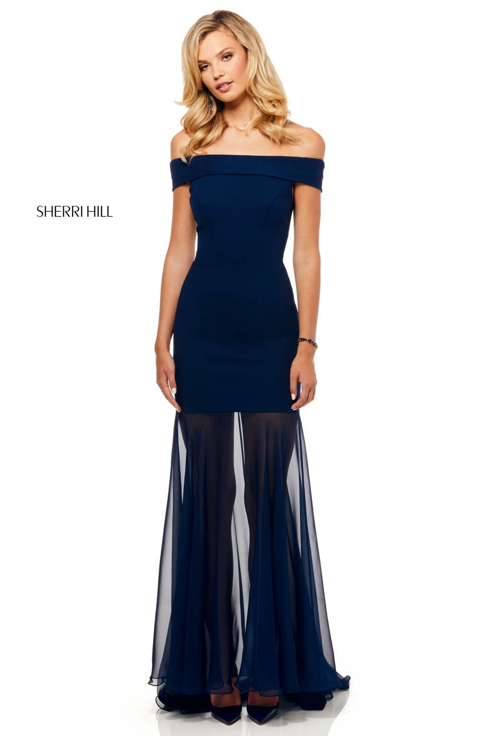 Sherri Hill 52482 dress images in these colors: Ivory, Yellow, Black, Navy, Red, Wine.