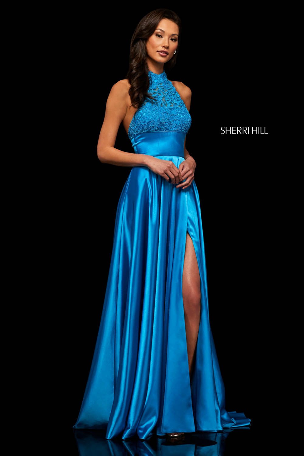 Sherri Hill 52492 dress images in these colors: Teal, Red, Blue, Royal, Wine.