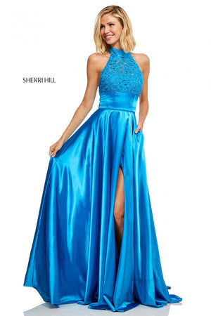 Sherri Hill 52492 dress images in these colors: Teal, Red, Blue, Royal, Wine.