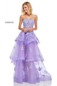 Sherri Hill 52494 dress images in these colors: Lilac, Ivory.