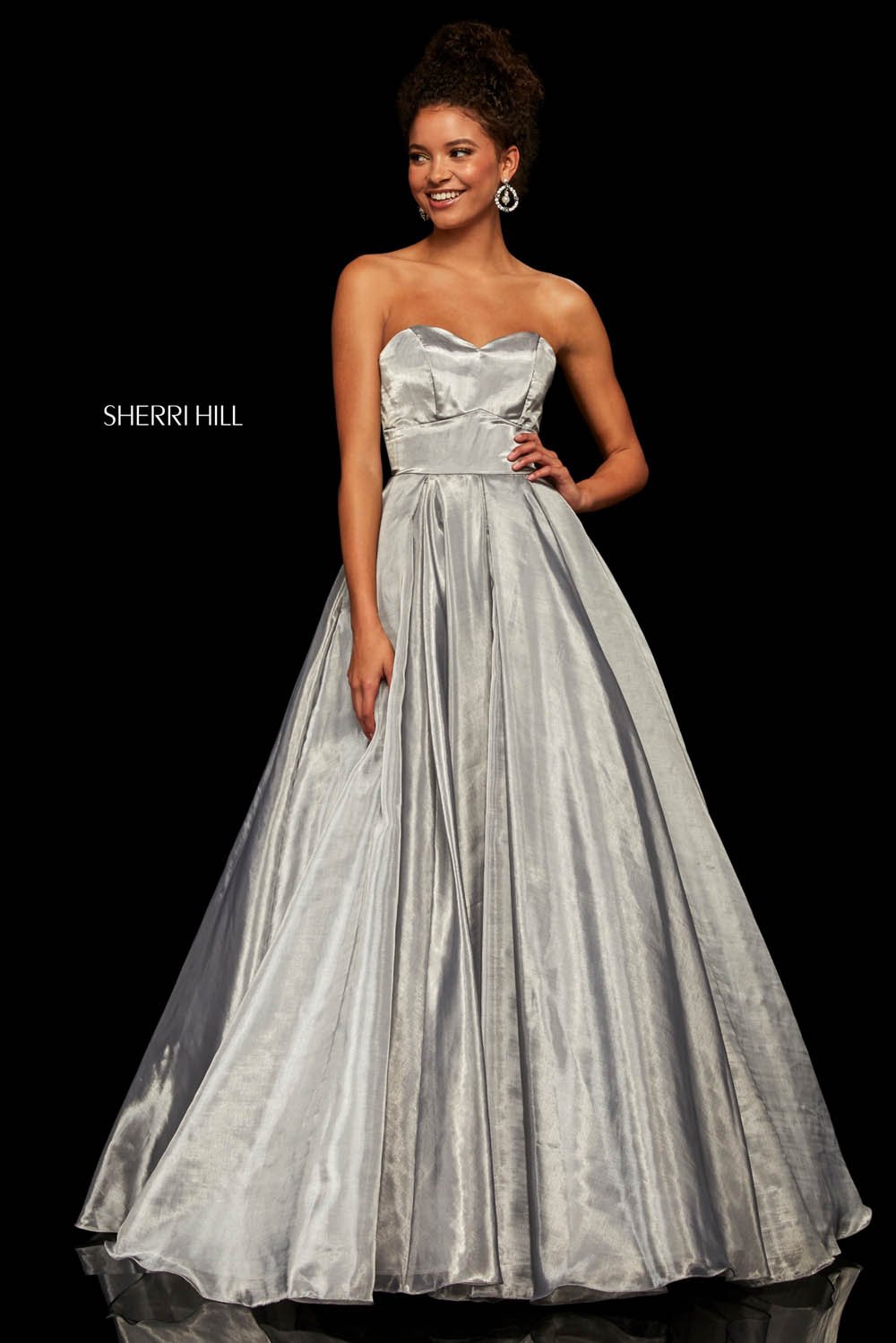 Sherri Hill 52499 dress images in these colors: Silver.