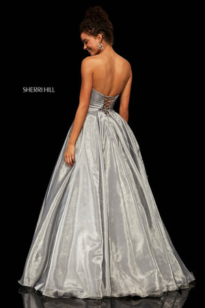 Sherri Hill 52499 dress images in these colors: Silver.