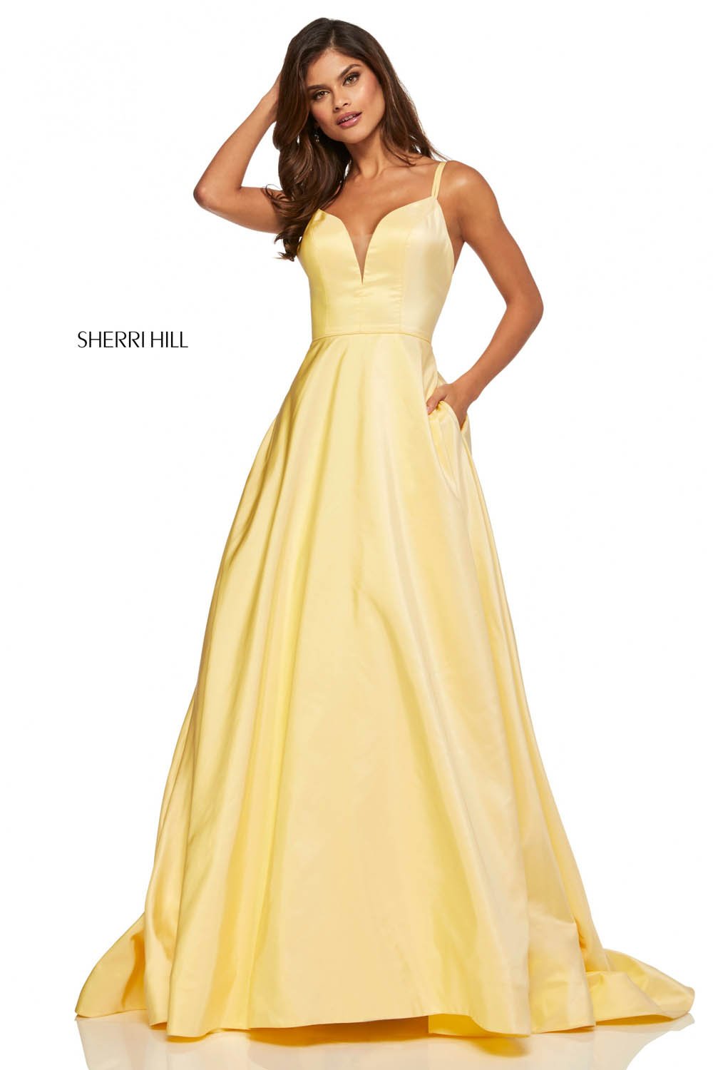 Sherri Hill 52506 dress images in these colors: Yellow.