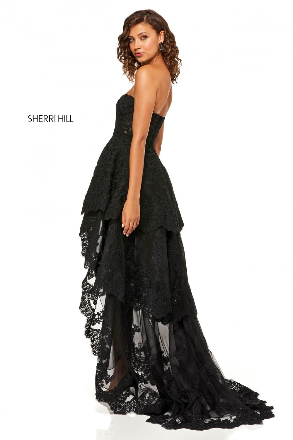 Sherri Hill 52513 dress images in these colors: Ivory, Black.