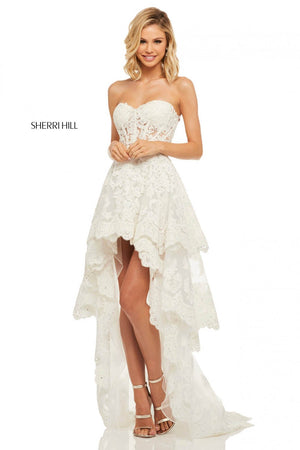 Sherri Hill 52513 dress images in these colors: Ivory, Black.