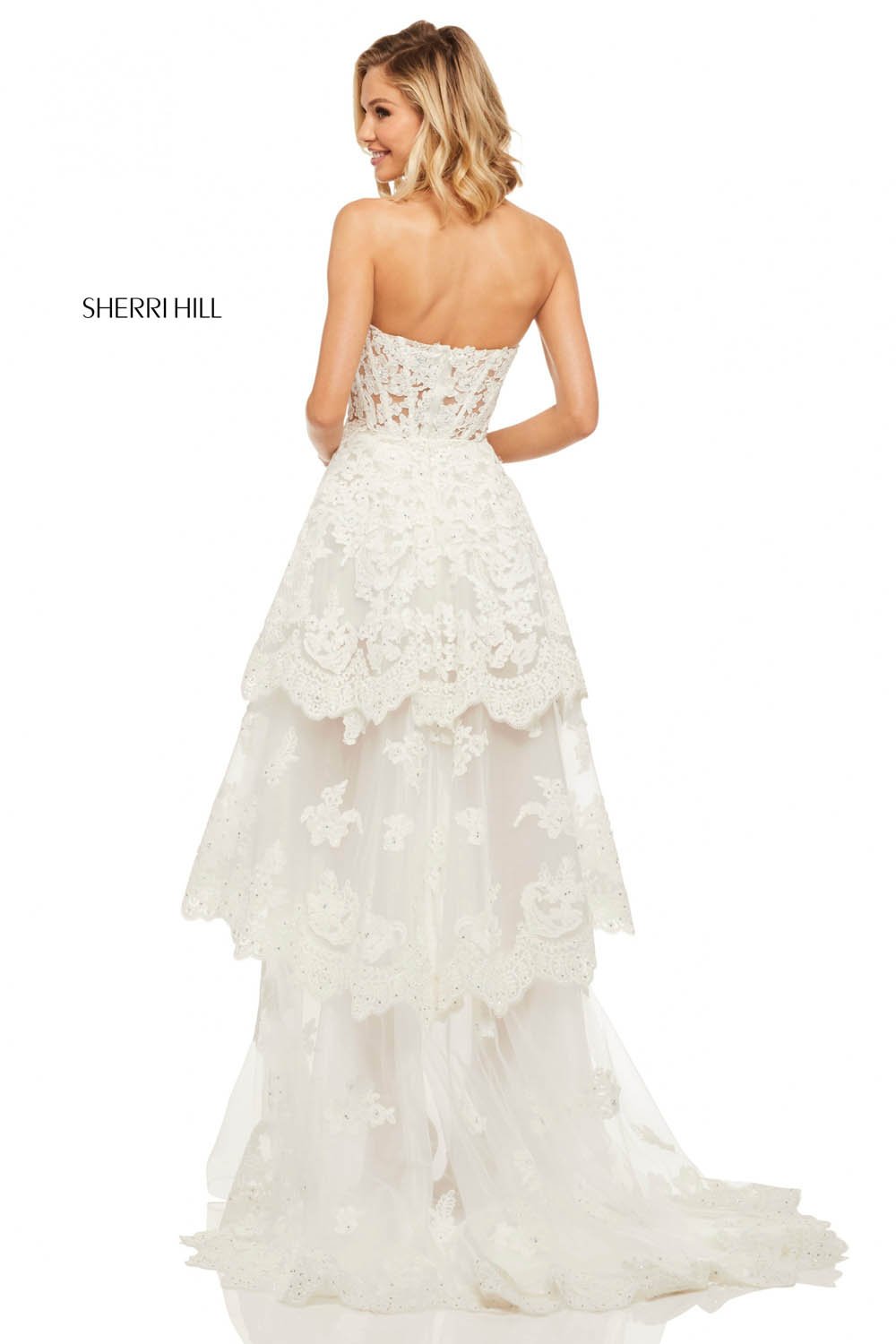 Sherri Hill 52513 dress images in these colors: Ivory, Black.