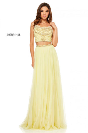 Sherri Hill 52516 dress images in these colors: Light Yellow, Light Pink, Navy, Ivory, Black, Aqua, Light Blue, Lilac, Coral.