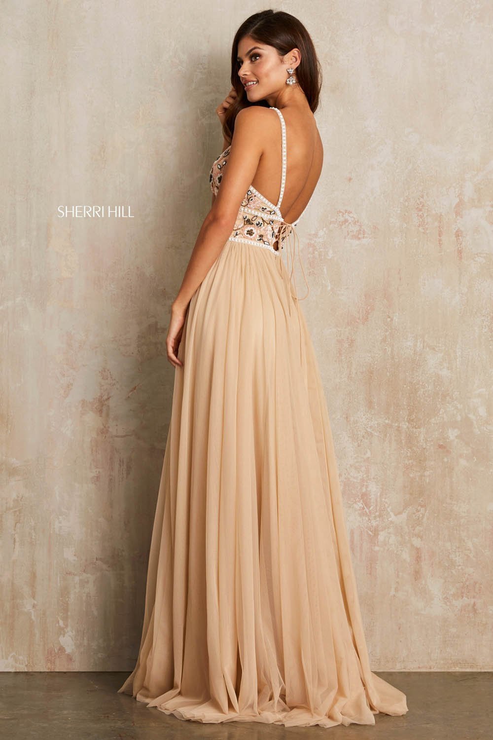 Sherri Hill 52523 dress images in these colors: Nude Mulighti.