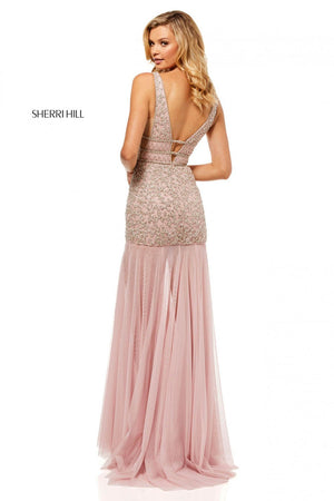 Sherri Hill 52536 dress images in these colors: Light Pink, Periwinkle, Light Blue, Nude, Ivory, Black.