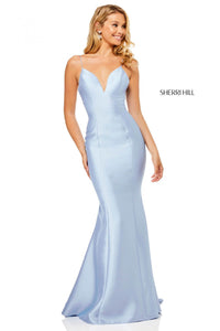 Sherri Hill 52545 dress images in these colors: Red, Black, Light Blue, Ivory, Blush, Yellow.