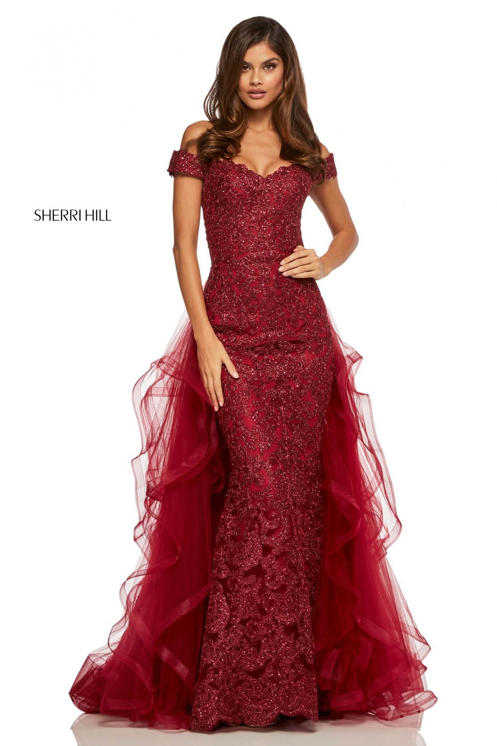 Sherri Hill 52556 dress images in these colors: Rose Gold, Wine, Ivory Gold, Black, Light Blue.