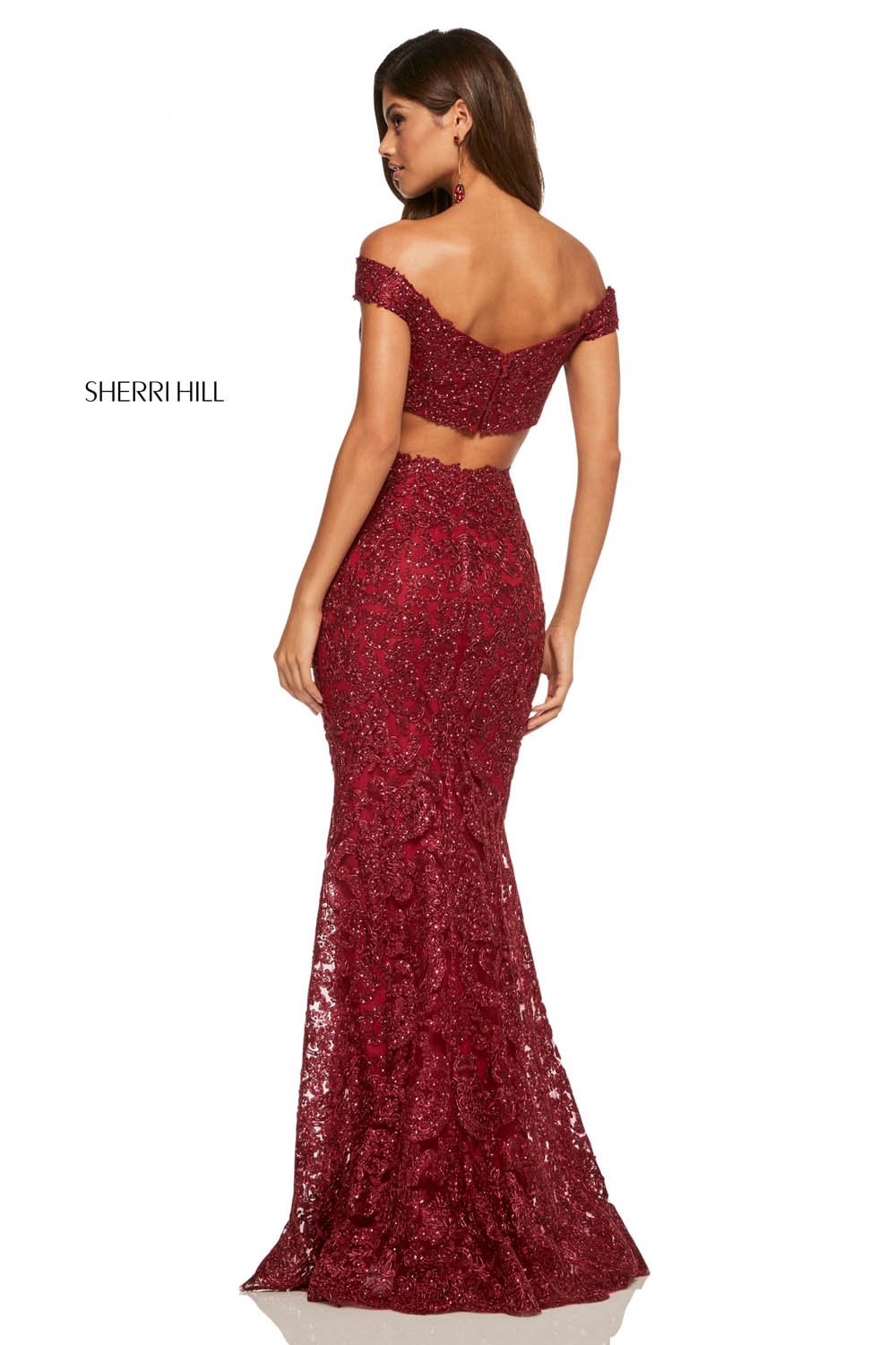 Sherri Hill 52556 dress images in these colors: Rose Gold, Wine, Ivory Gold, Black, Light Blue.