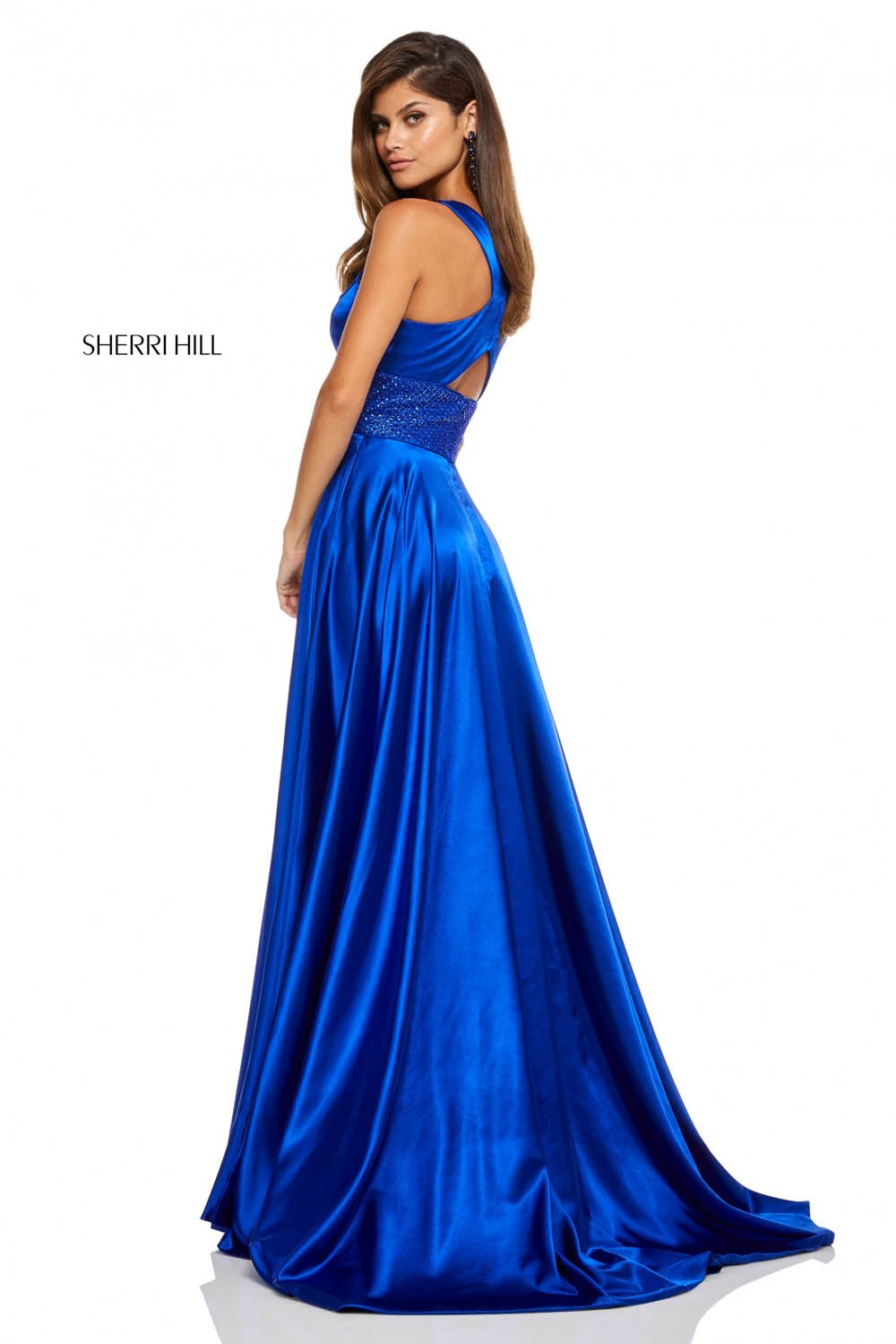 Sherri Hill 52566 dress images in these colors: Red, Royal, Emerald, Wine, Aqua, Lilac.