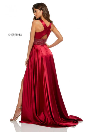 Sherri Hill 52566 dress images in these colors: Red, Royal, Emerald, Wine, Aqua, Lilac.