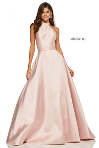 Sherri Hill 52573 dress images in these colors: Blush, Light Blue, Pink, Yellow, Black, Red.